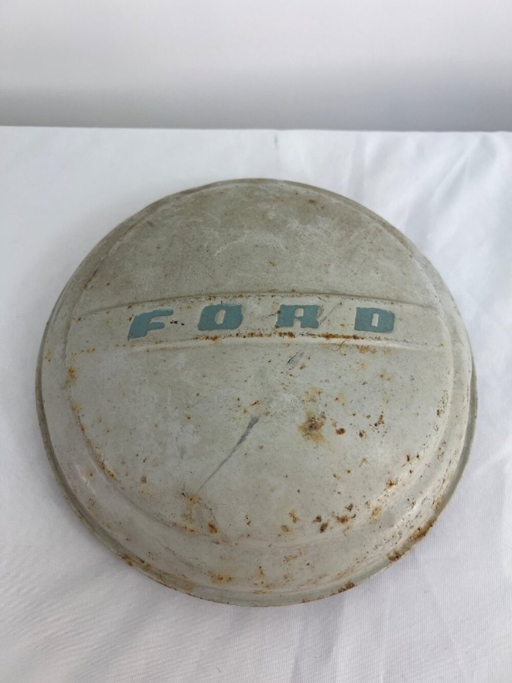 1940s Ford Hubcap Metal Center Cap Rustic Patina Wall Decor Or Replacement